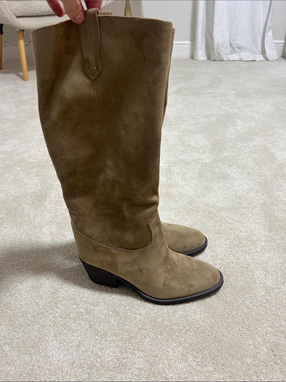 H&M Tall Suede Knee Boots in Taupe Brown NEVER WORN BRAND NEW